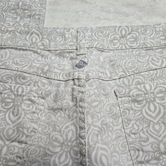 Prana Kara Jeans Womens Size 6 Patterned Beige Gray Lowrise Slim Leg Outdoor - Picture 10 of 12